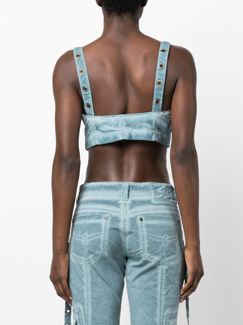 eyelet-detail bandeau top - 4