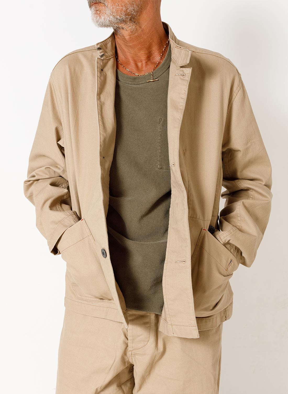 Railroad Jacket Cotton Twill in Tan - 3