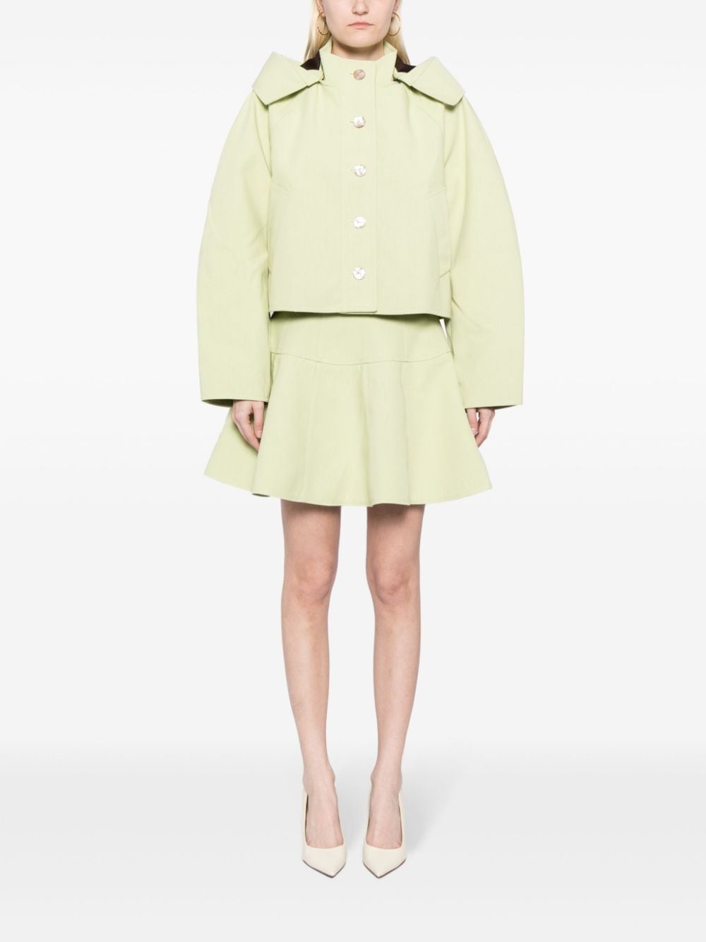 hooded cropped jacket - 2