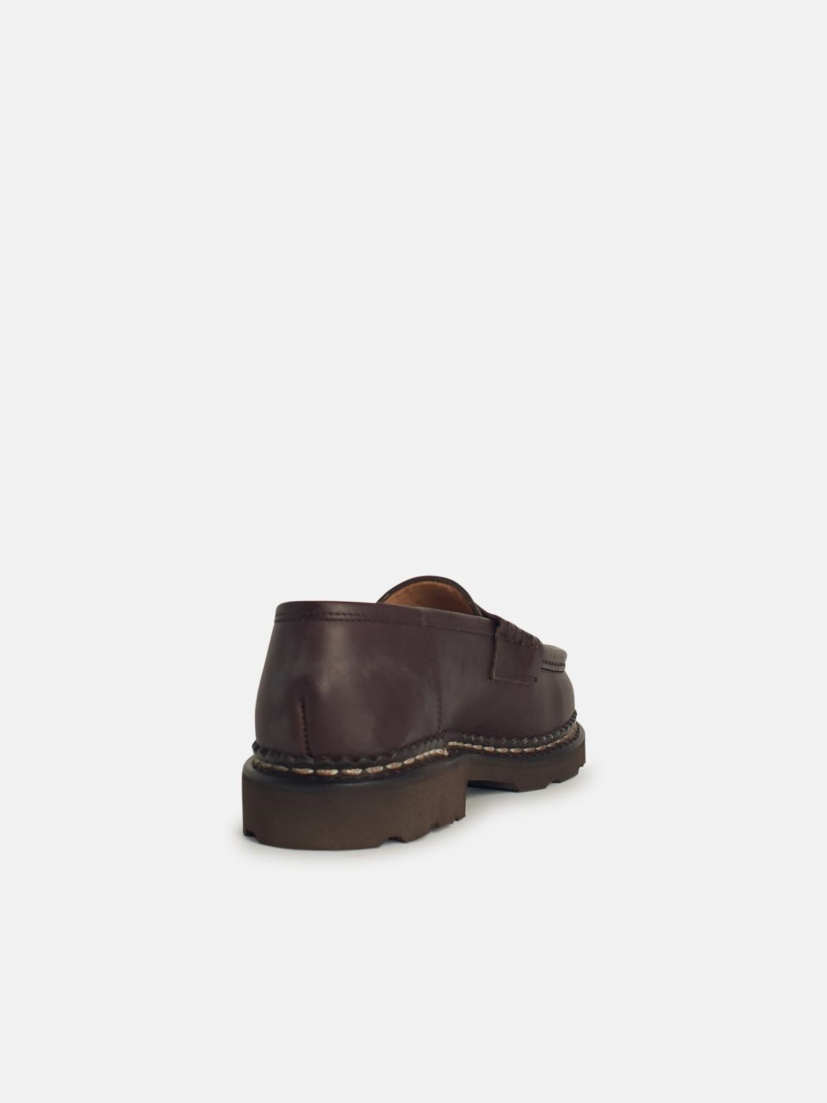 'REMIS' BROWN LEATHER LOAFERS - 3