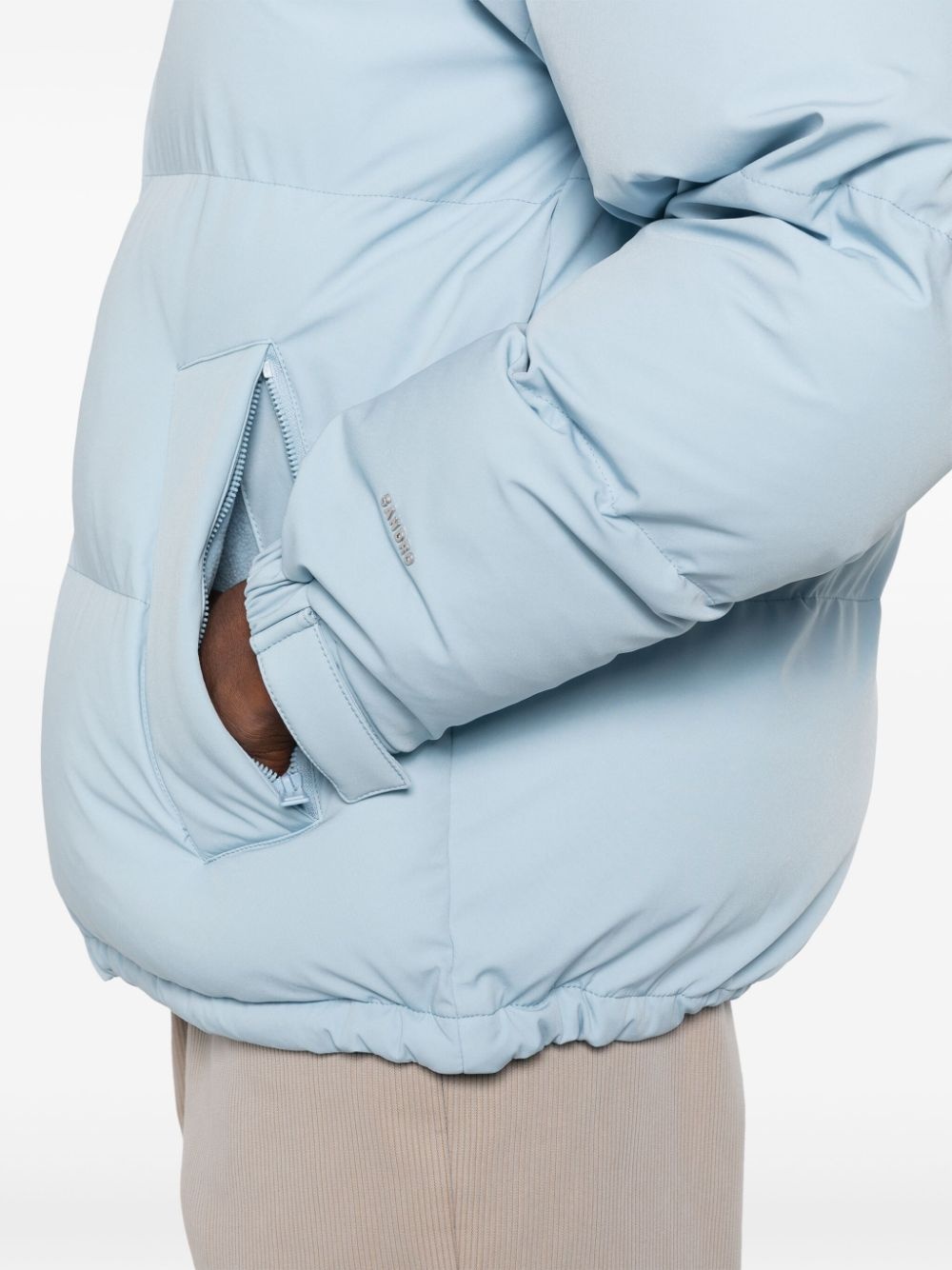 logo-lettering puffer jacket - 5