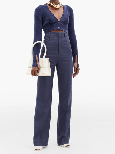 JACQUEMUS Sauge high-rise linen-blend wide-leg trousers outlook