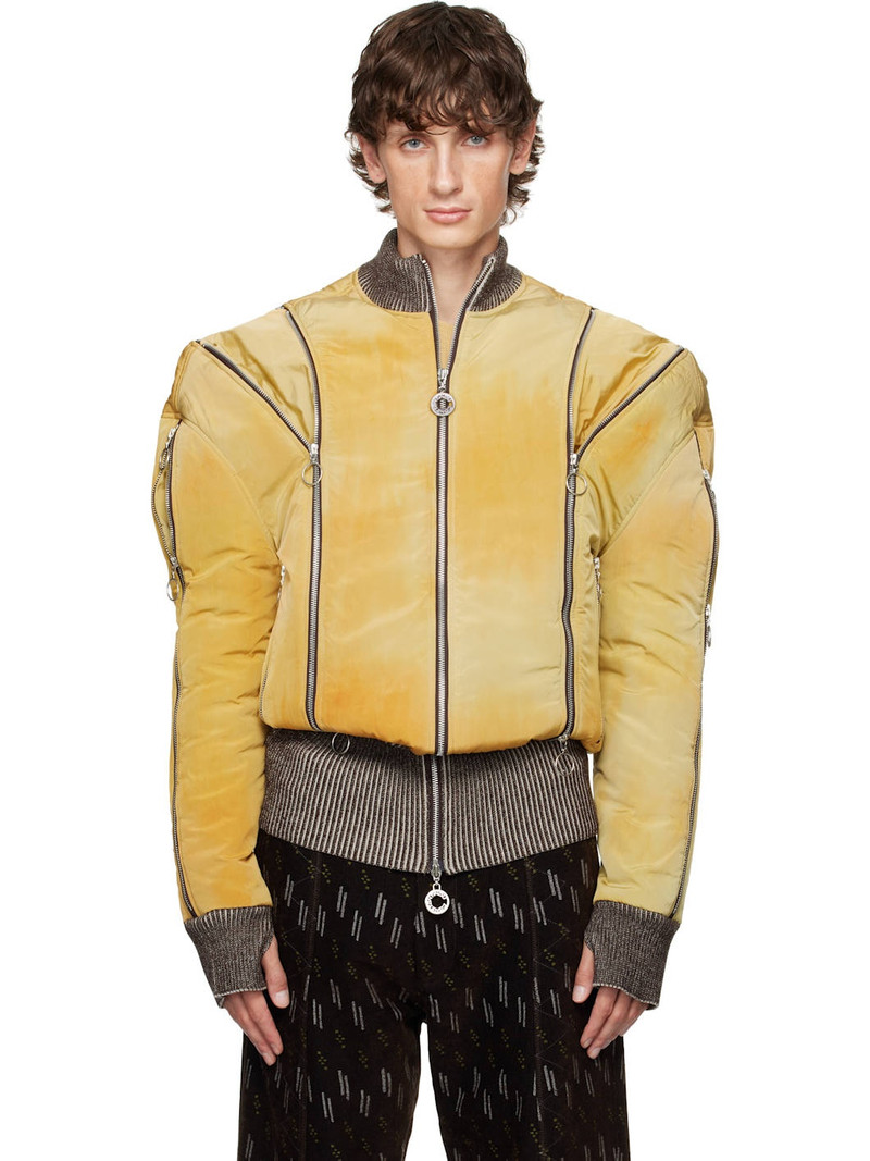 Yellow Adjustable Fit Bomber Jacket 1