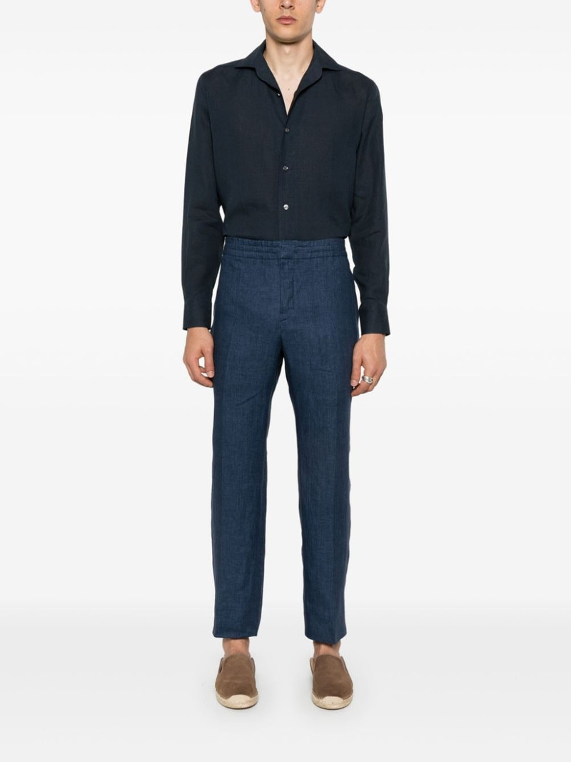 ZEGNA linen straight-leg trousers outlook