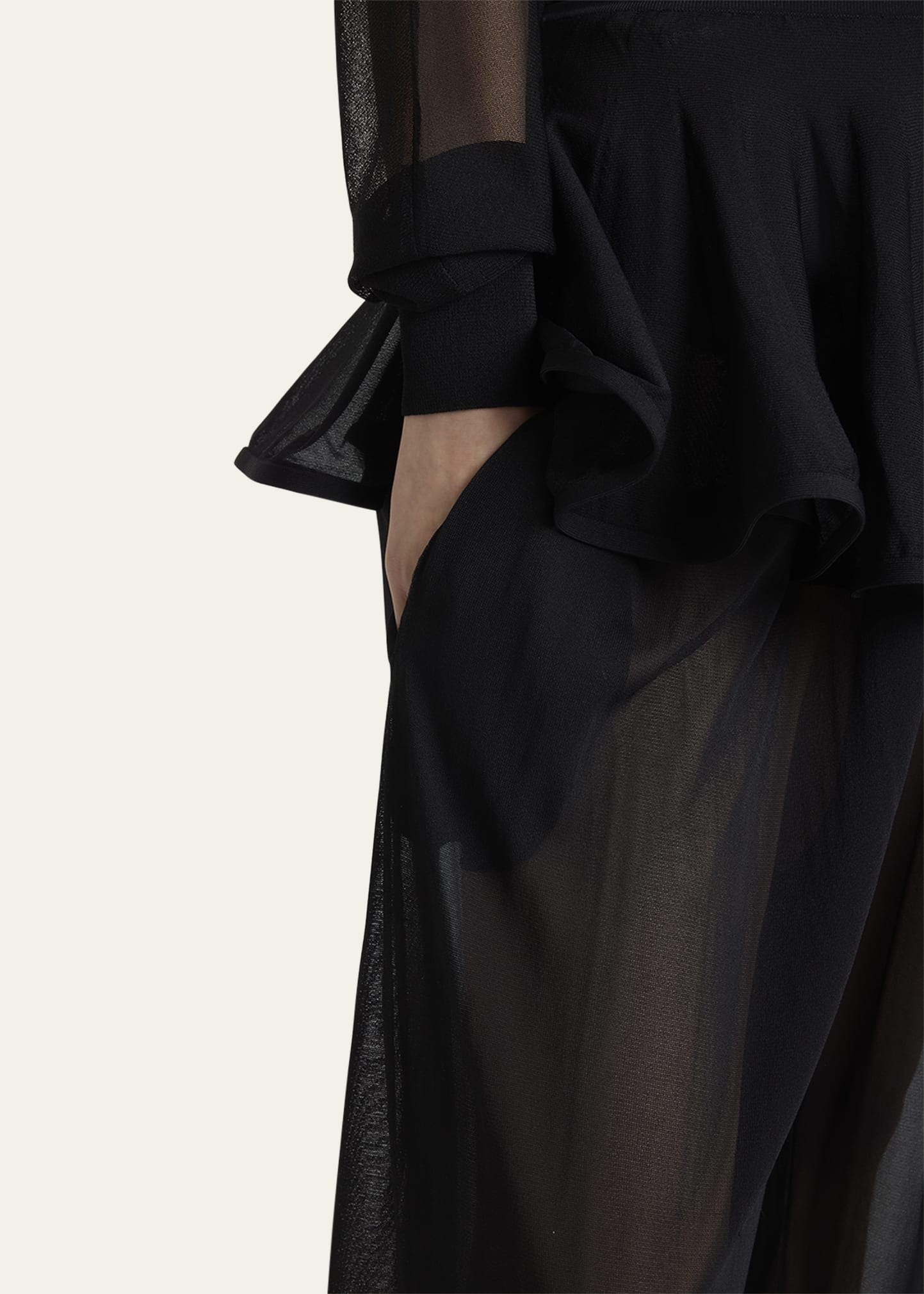Sheer Peplum Pants - 5