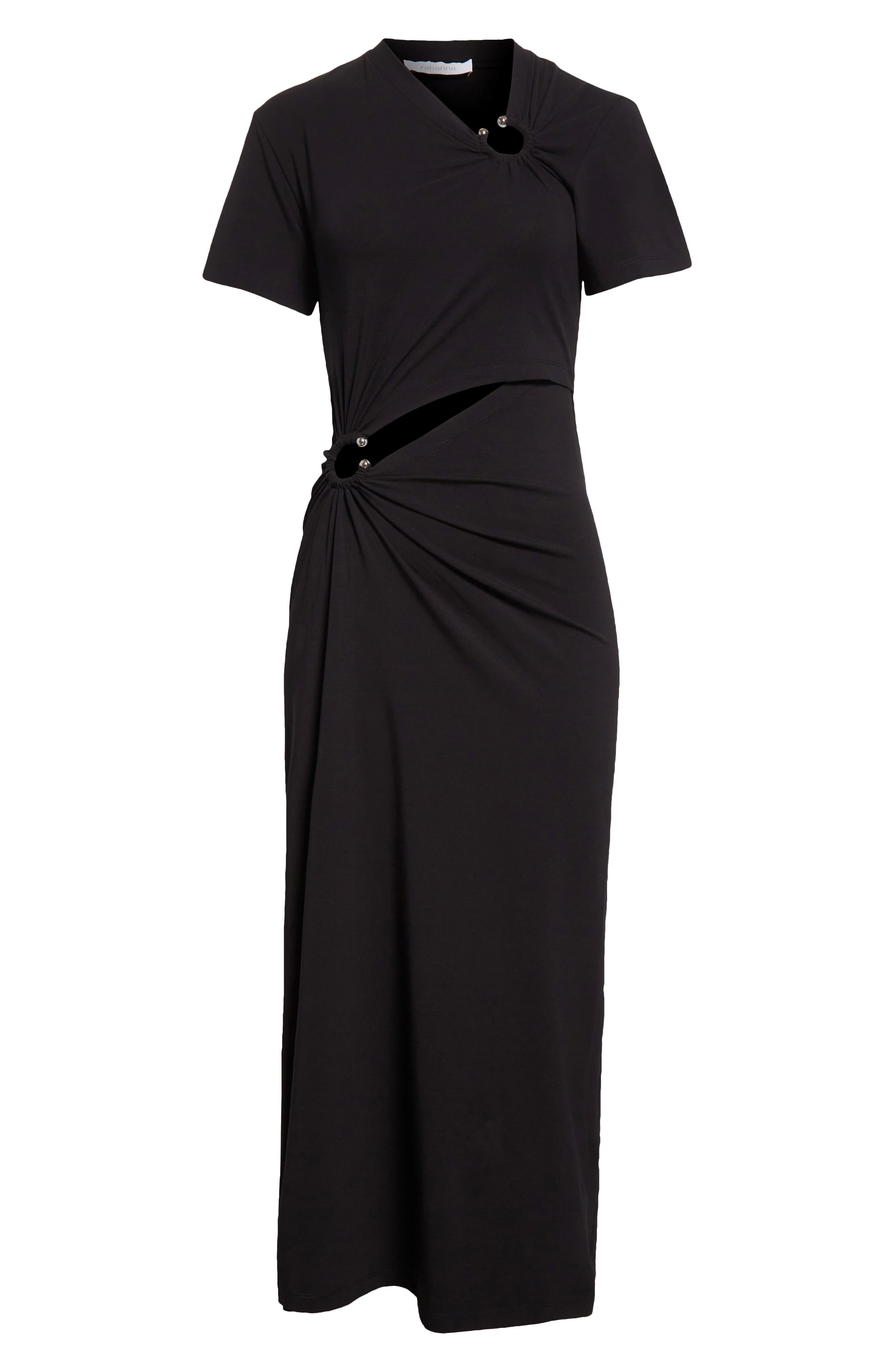 Rabanne Ring Pierced Jersey Dress in Black at Nordstrom - 5