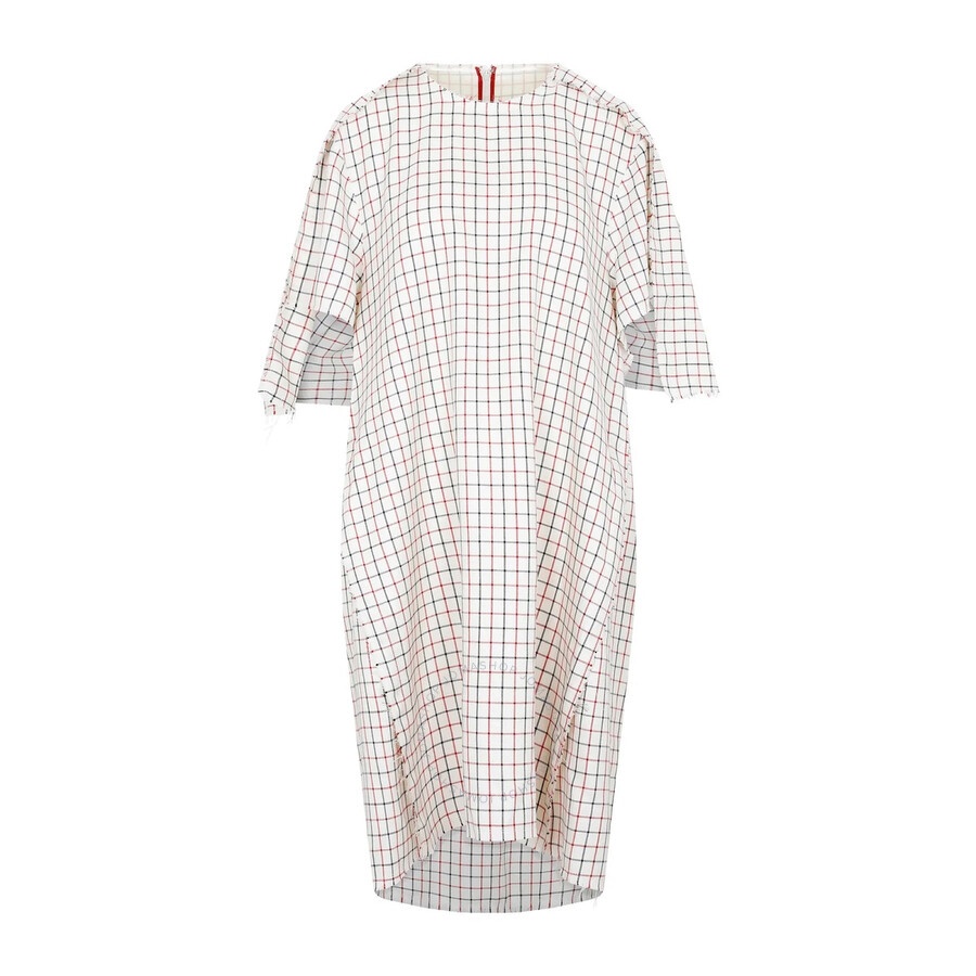 Maison Margiela Ladies Ecru All-Over Checkered Shirt Dress - 2