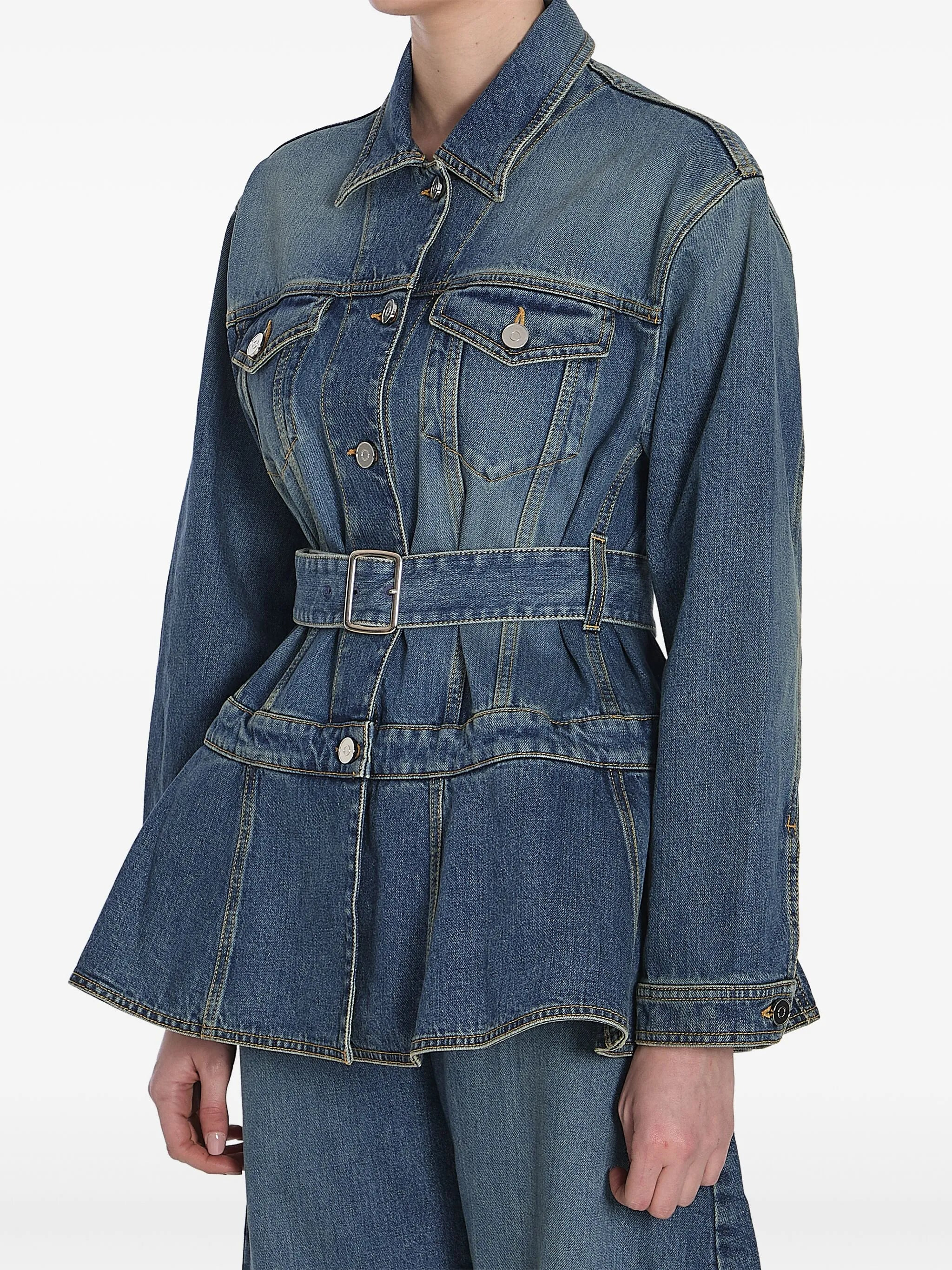 peplum denim jacket - 3