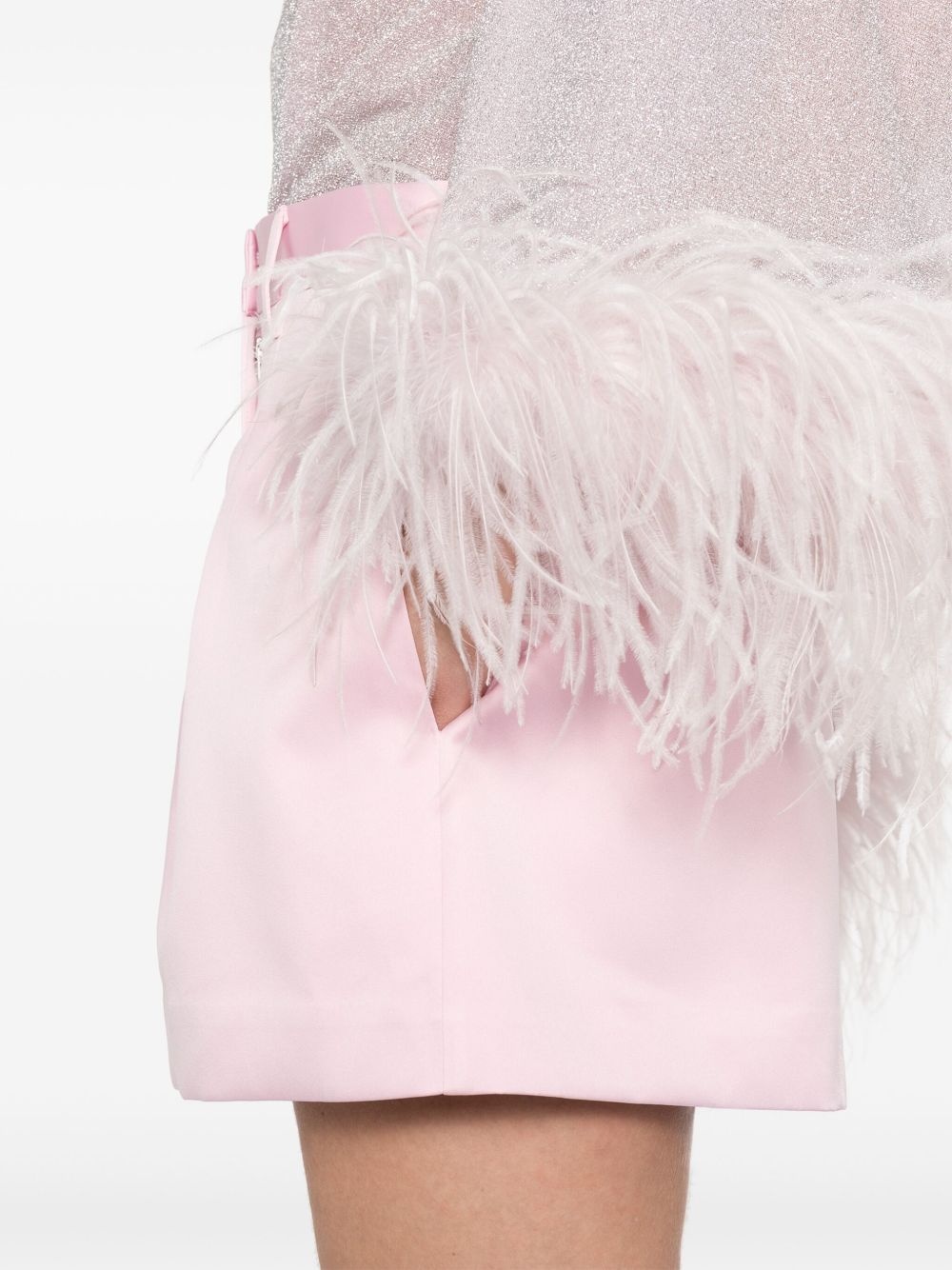 satin high-waisted shorts - 5