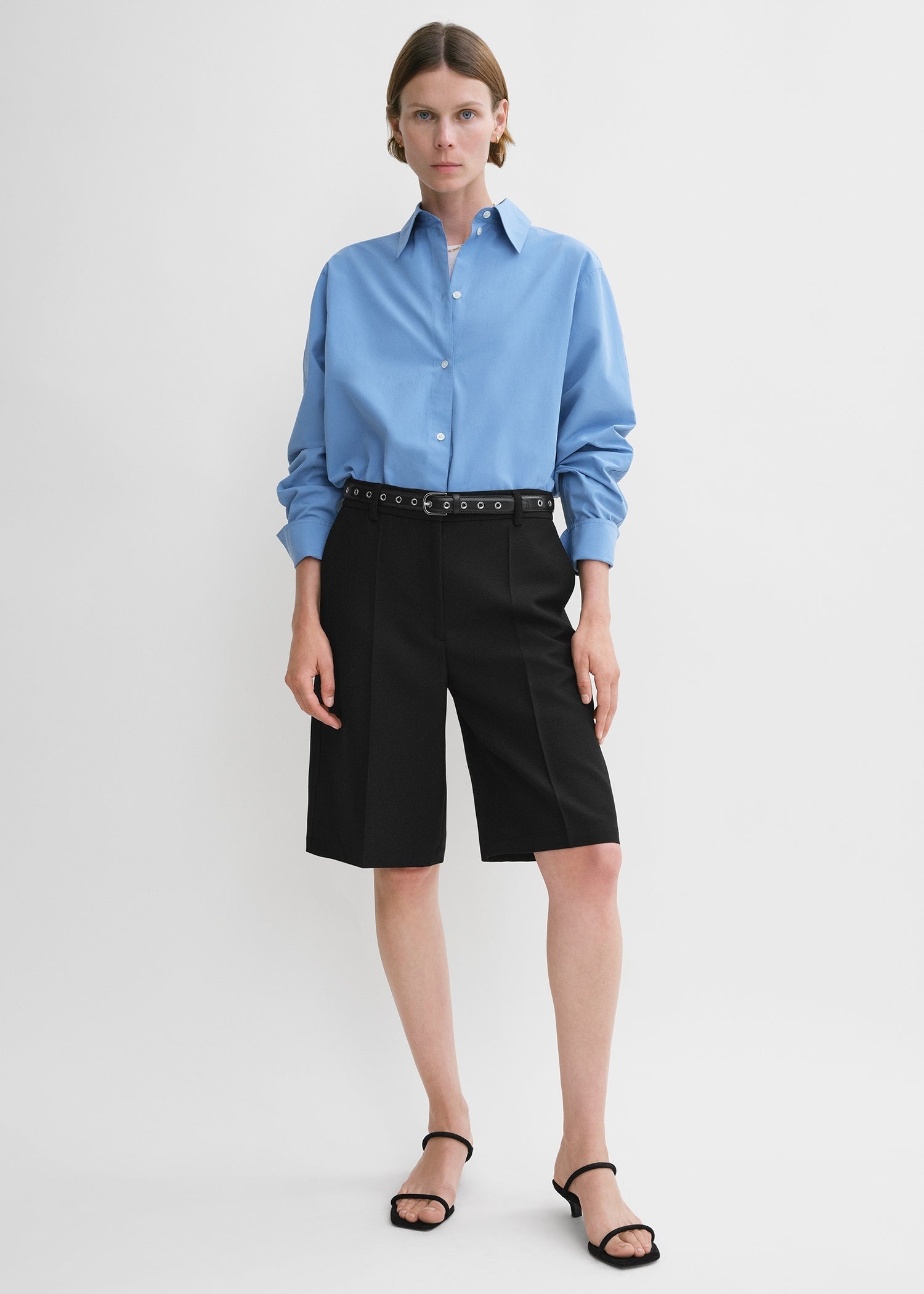 Straight tailored shorts black - 3