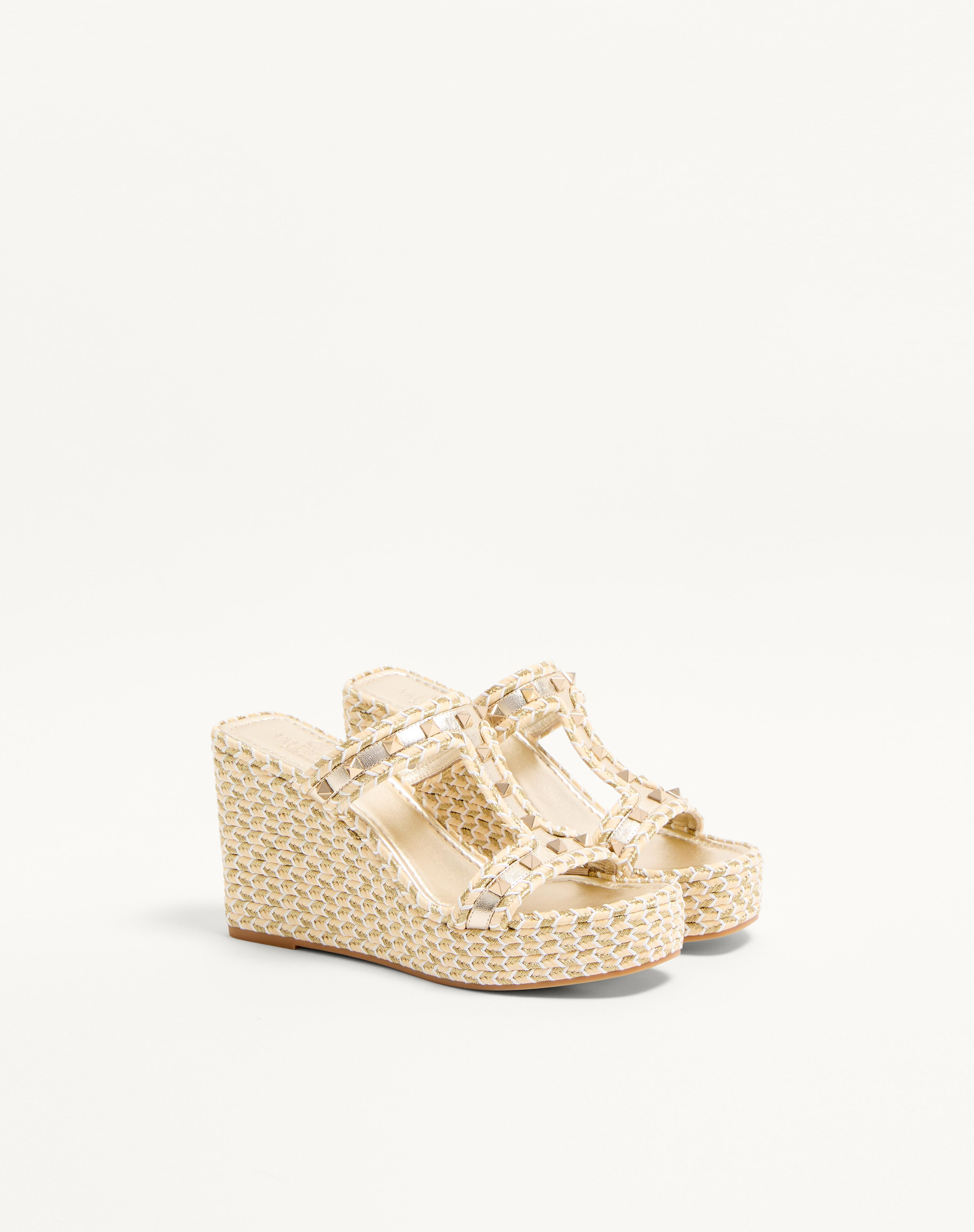 ROCKSTUD LAMINATED NAPPA WEDGE SANDAL 90 MM - 3