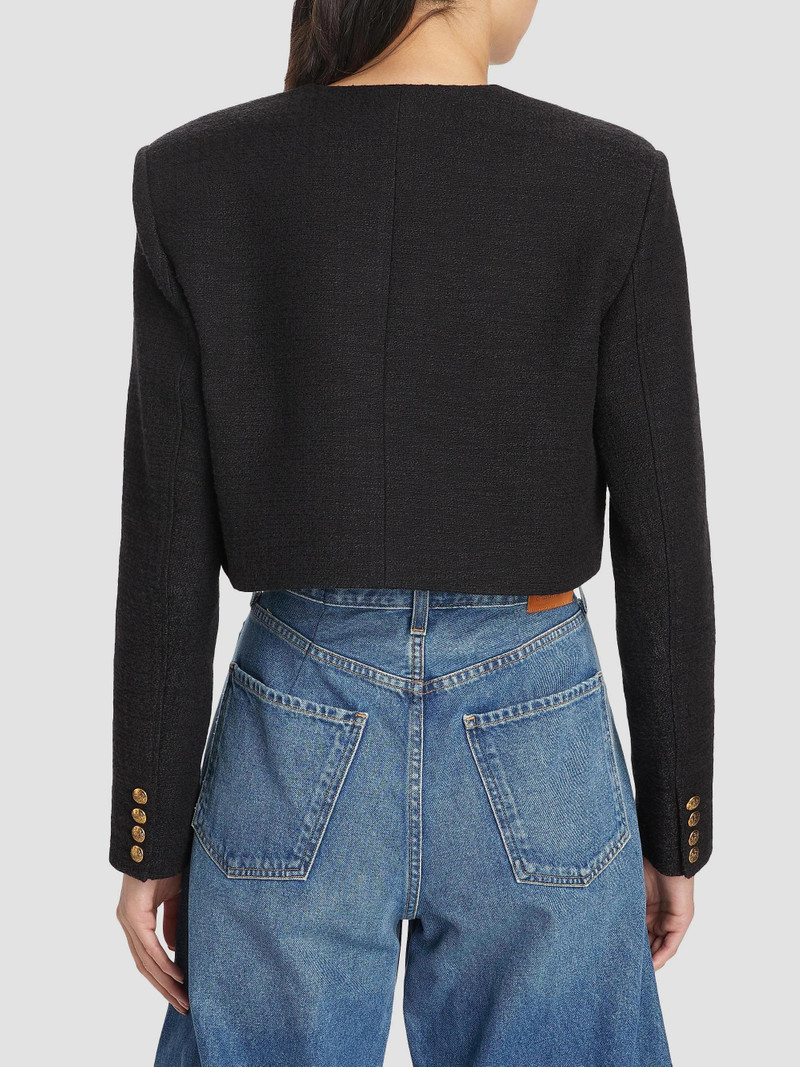 Women's Pia Cotton-Blend Tweed Crop Jacket - Black 5