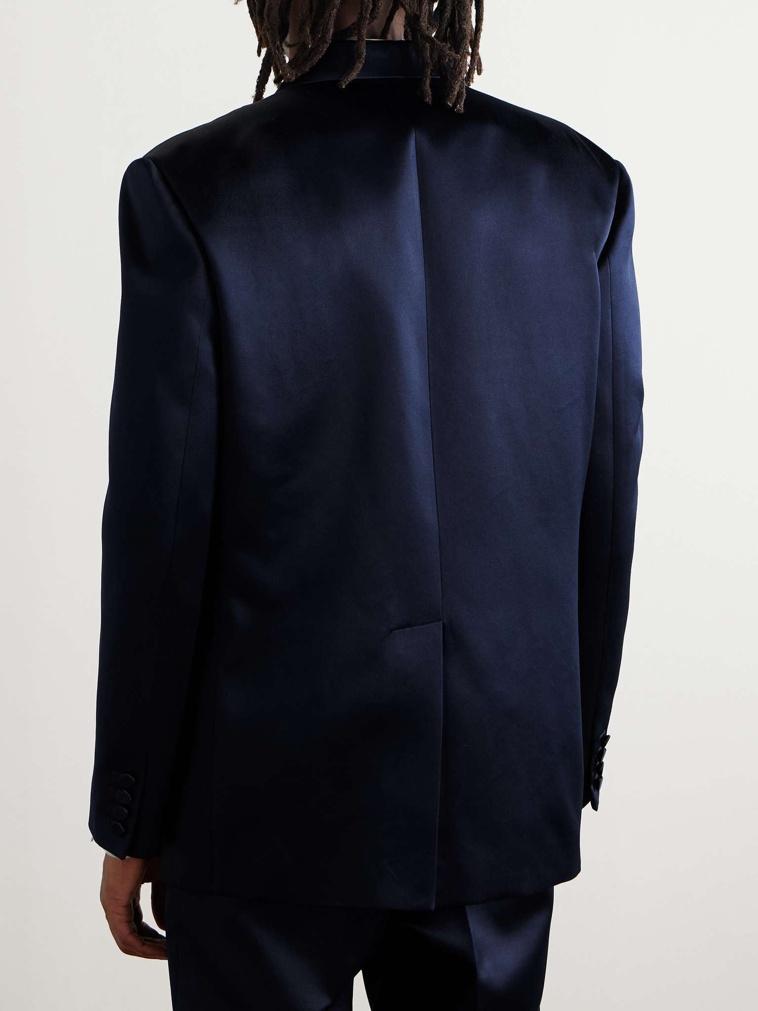 Double-Breasted Silk-Satin Suit Jacket - 4