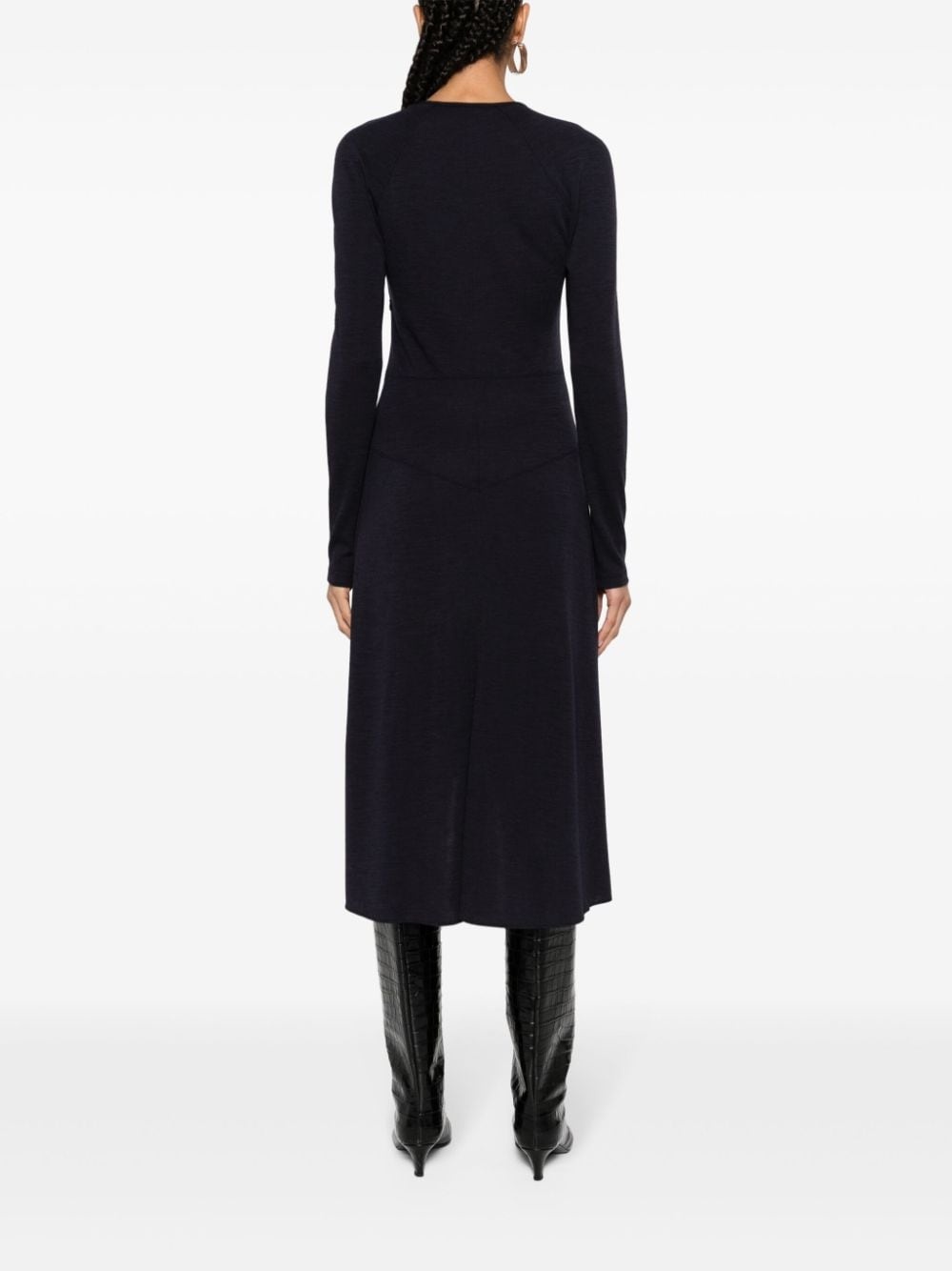 keyhole-neck midi dress - 4