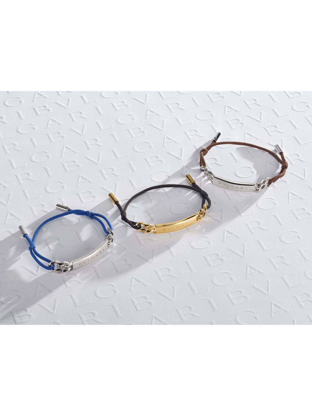 Bvlgari Blvgari Brand-Engraved String and Palladium-Plated Brass Bracelet - 3