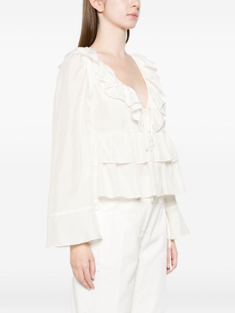 Playful Volumes ruffled tie blouse 3