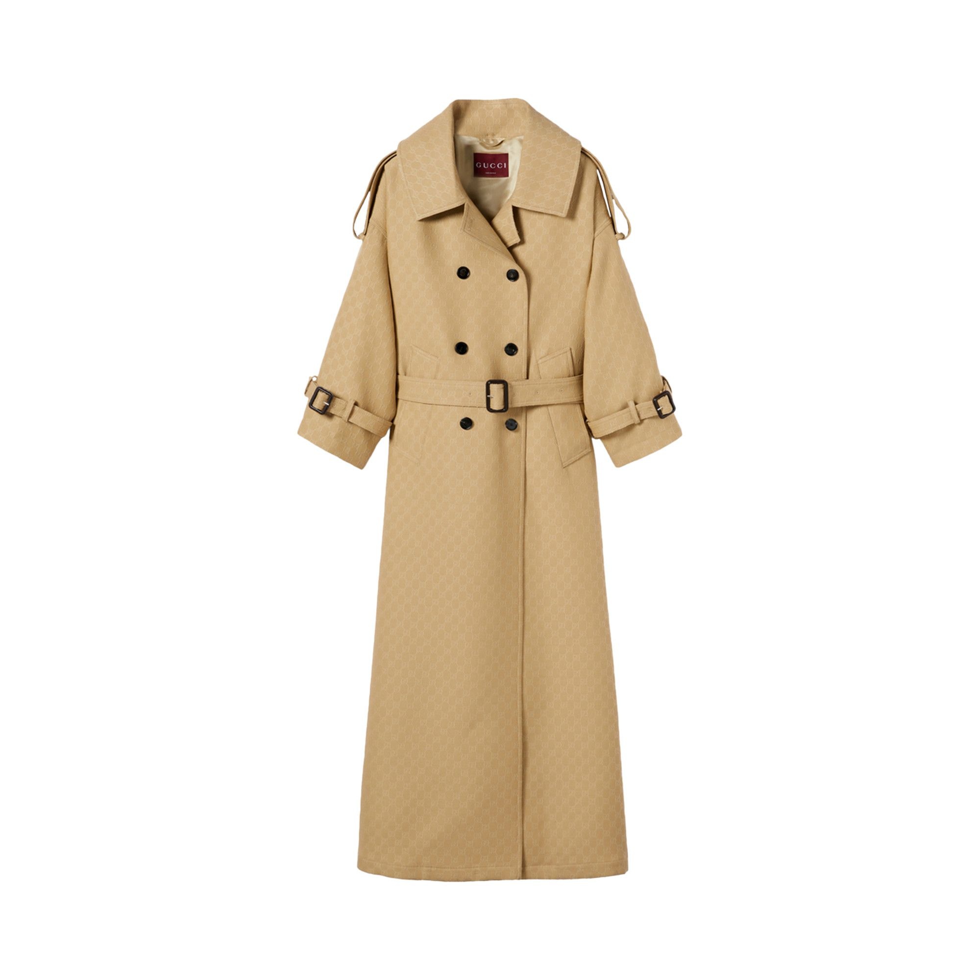 Gucci Double Breasted Coat 'Archive Beige' - 1