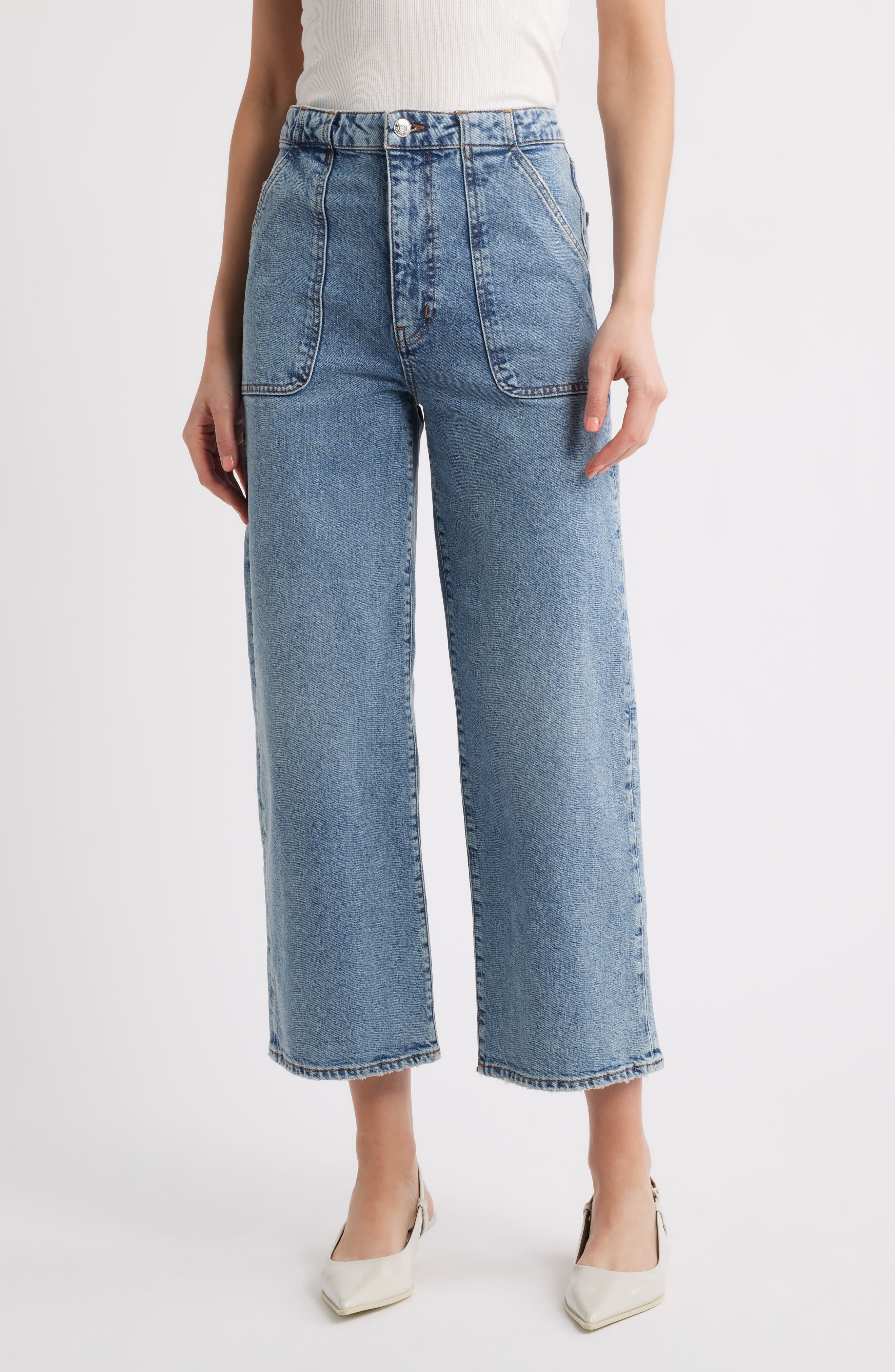 FRAME The Modern Pocket Wide Leg Jeans in Charge at Nordstrom - 1