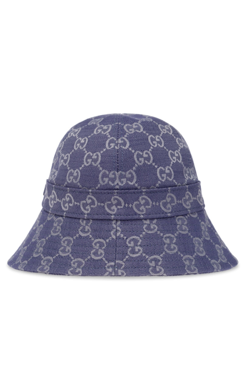 Blue Monogrammed Bucket Hat - 1