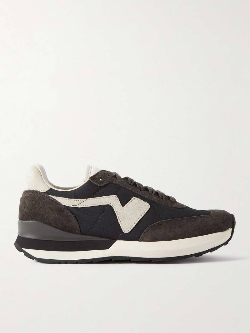 FKT Runner Suede and Leather-Trimmed Nylon-Blend Sneakers 1