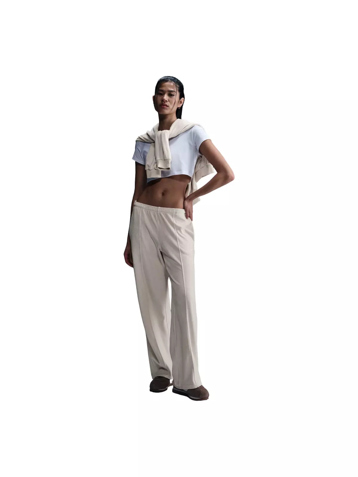 Women's Sportswear Chill Knit Mid-Rise Velour Pants - Light Brown - 3