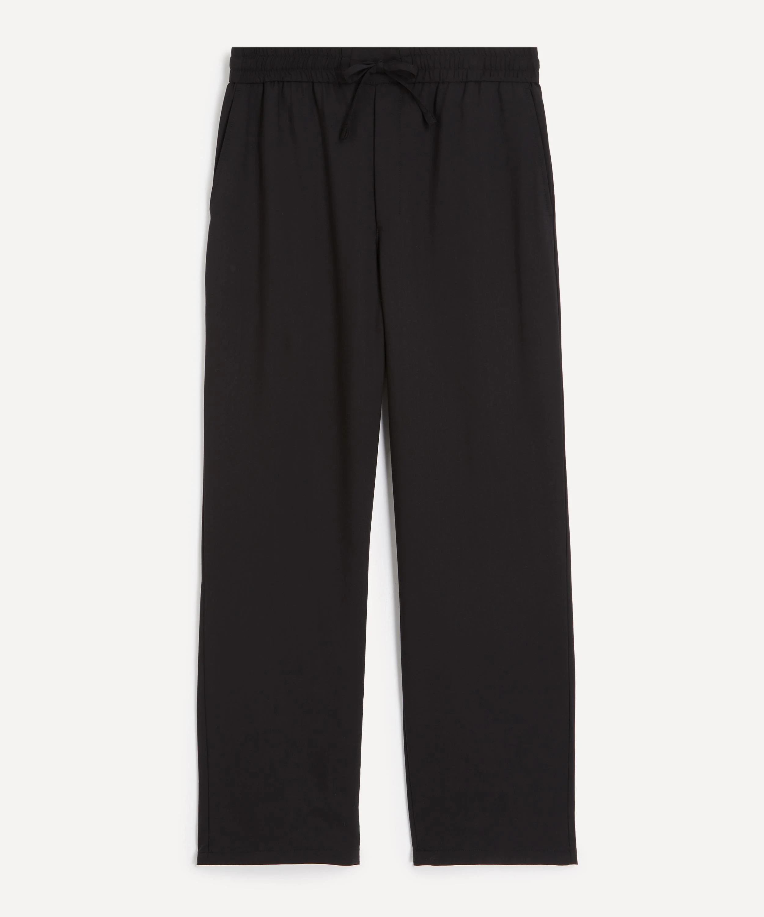 Black Wool Elasticated Waist Trousers - 1