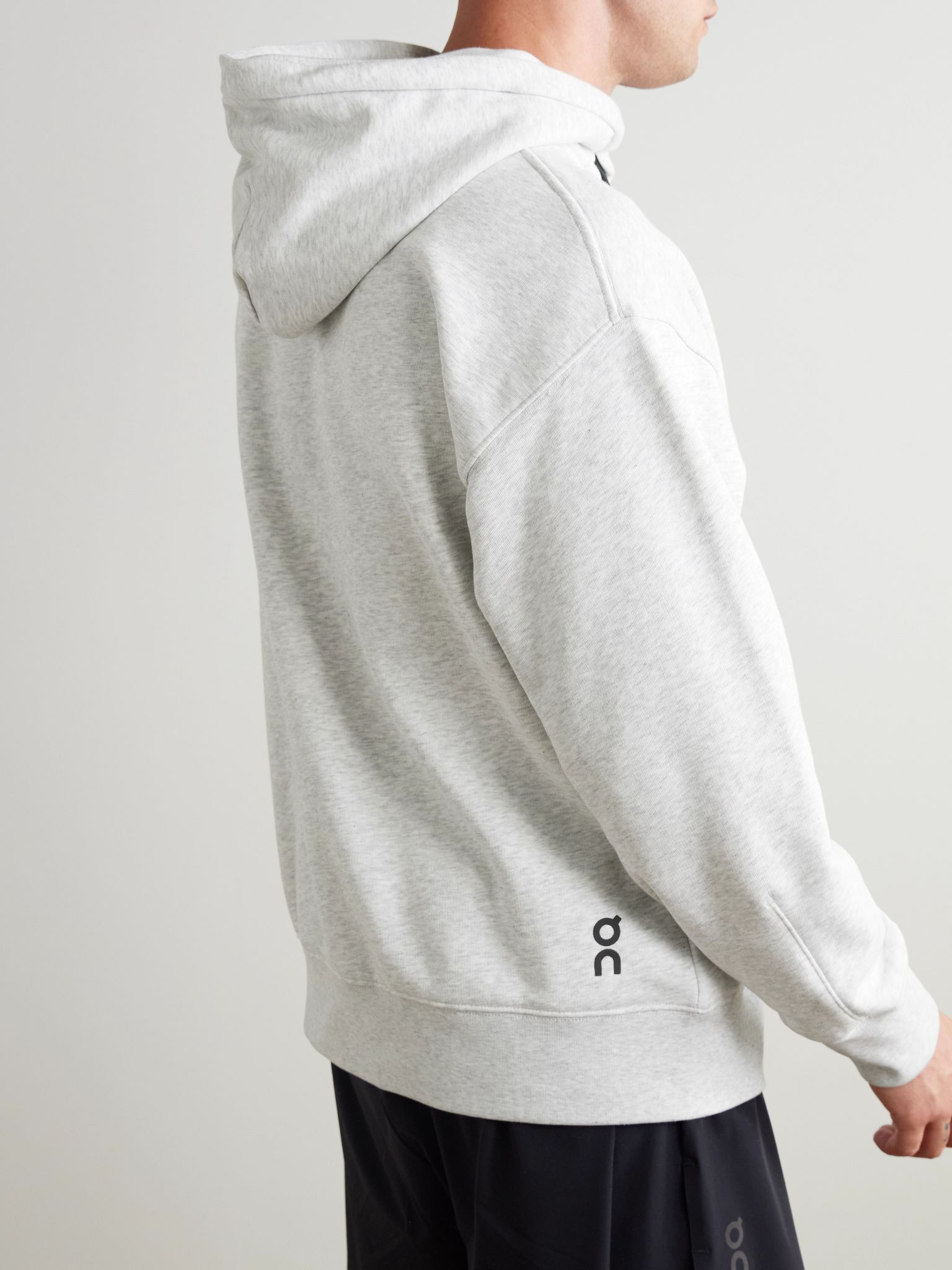 Club Logo-Print Organic Cotton-Blend Jersey Hoodie Gray - 3