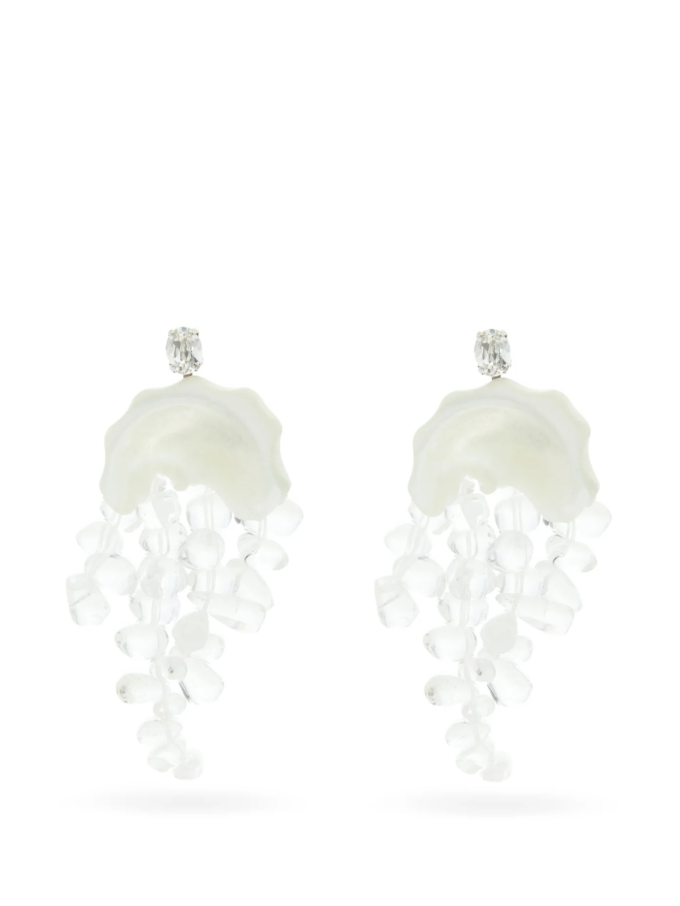 Mother of pearl-embellished drop earrings - 1