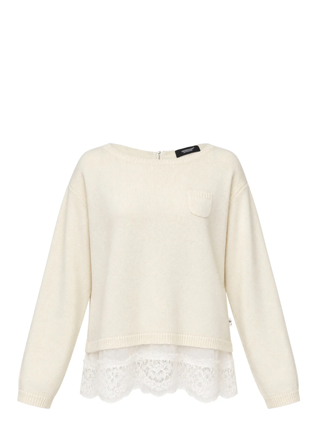Lace Hem Knit Top - 1