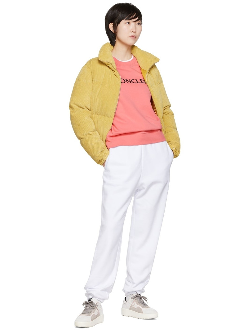 Moncler White Logo Lounge Pants outlook