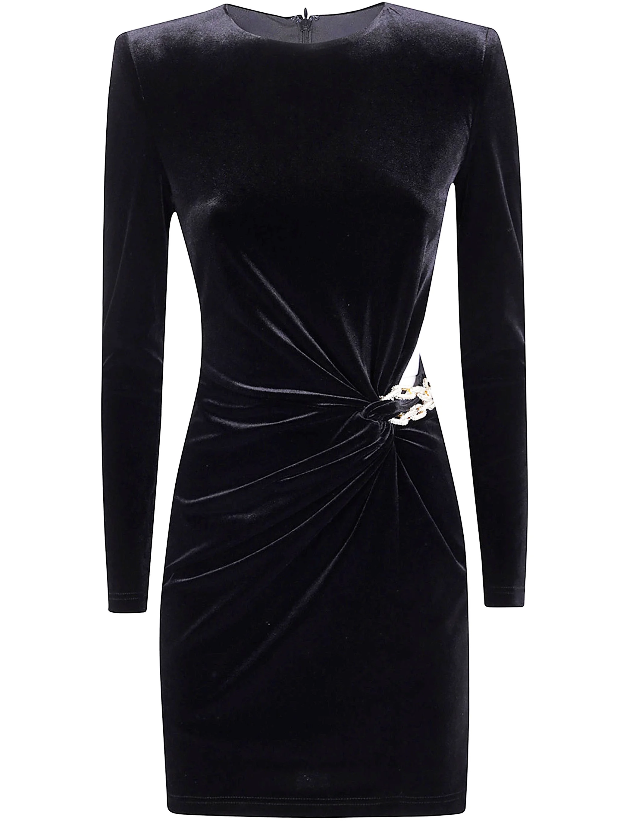 Velvet Embellished Mini Dress - 1