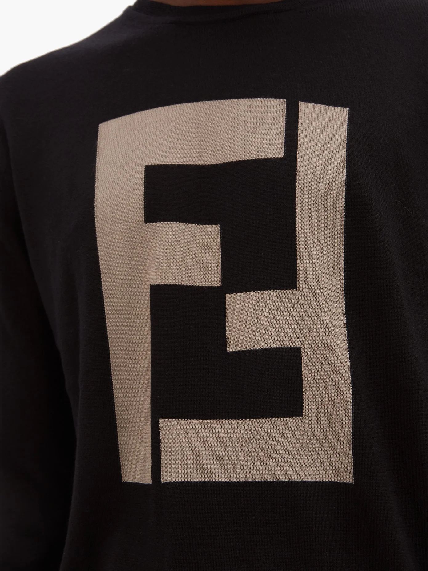 FF logo-intarsia cashmere-blend sweater - 3