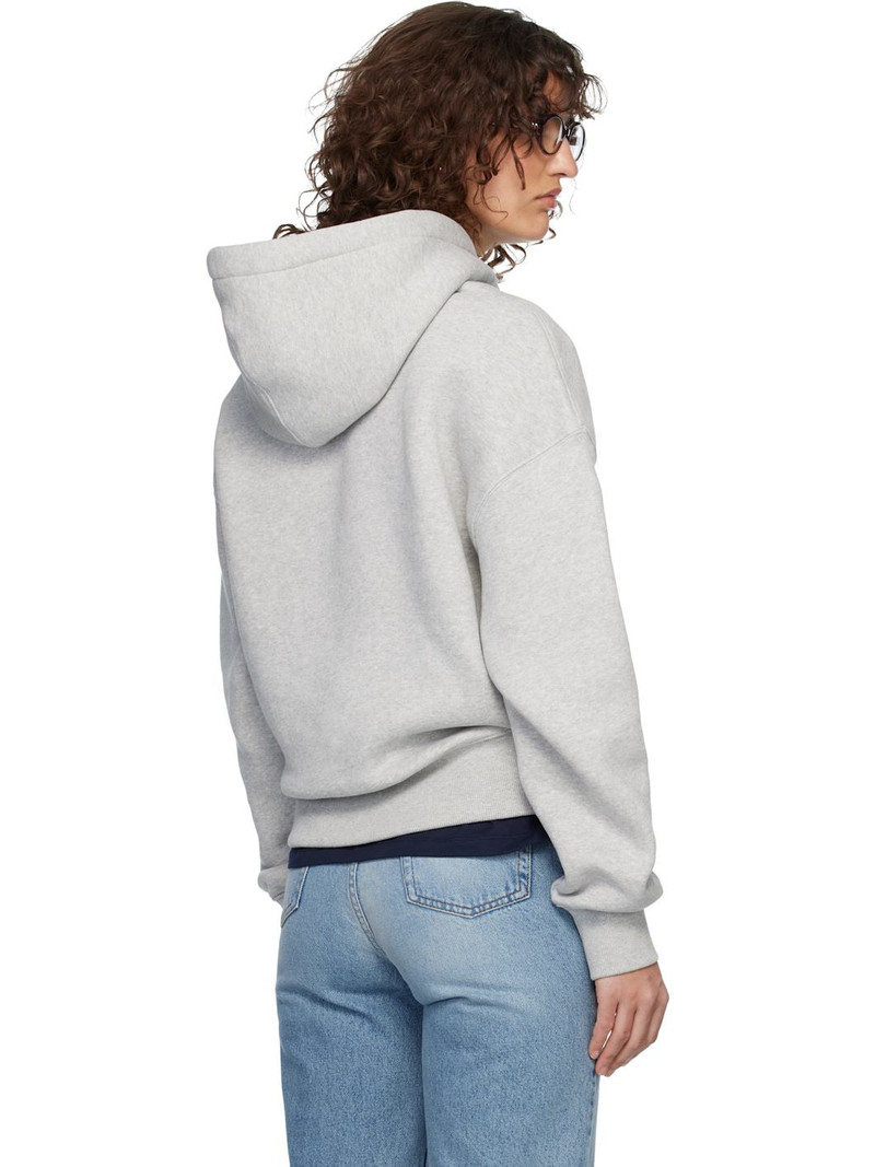 Gray Cotton Embossed Ami de Coeur Hoodie 3