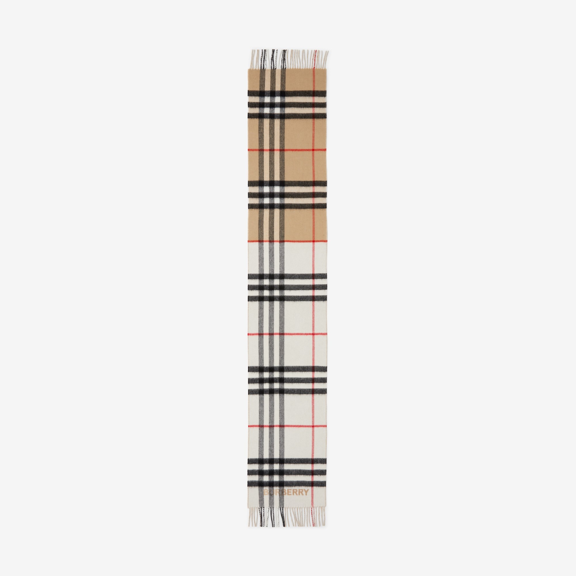 Contrast Check Cashmere Scarf - 2