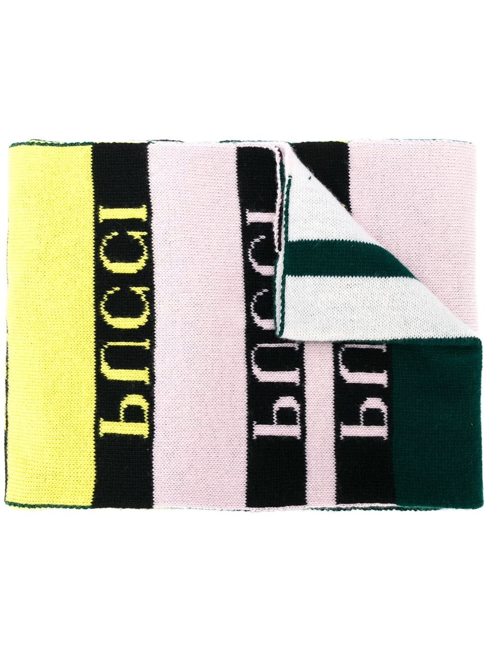 striped logo scarf - 1