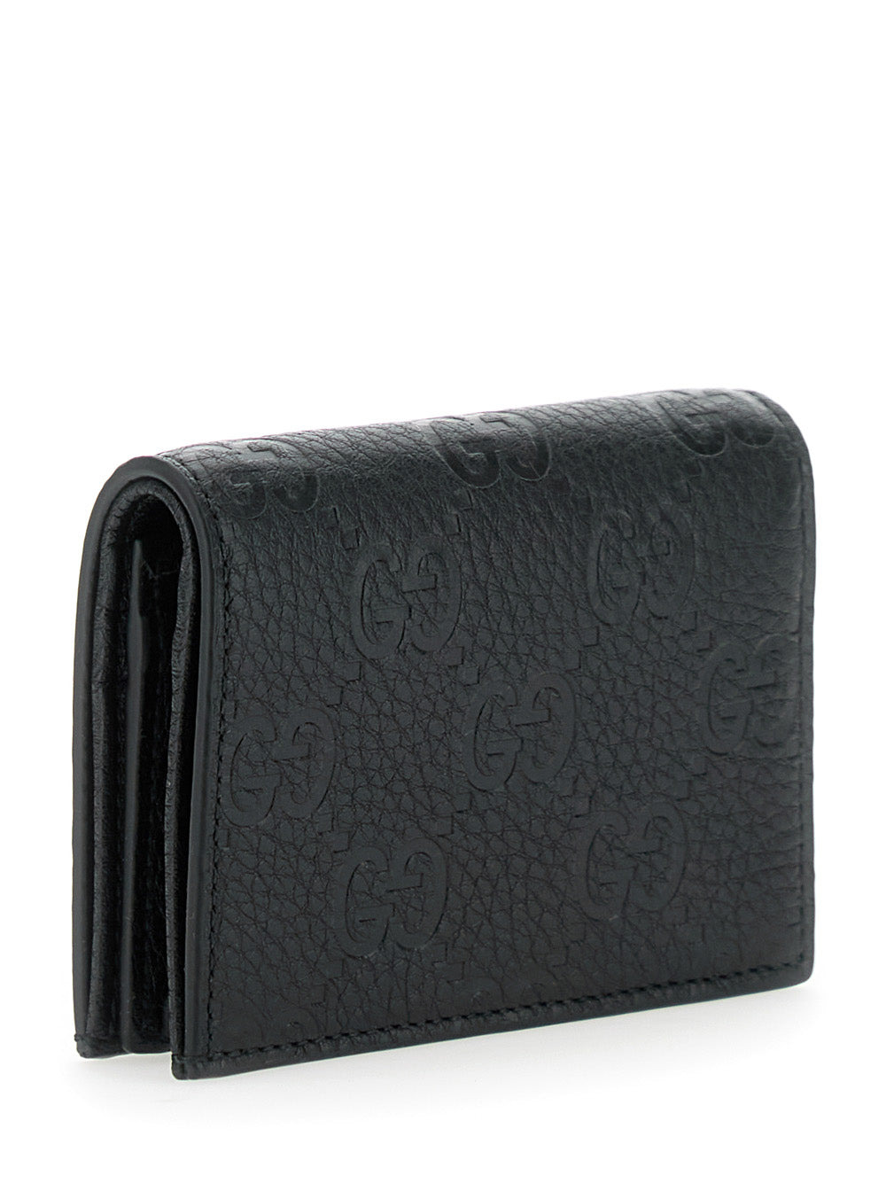 Gucci Women Black Wallet With All-Over Gg Logo In Grained Leather Woman - 3