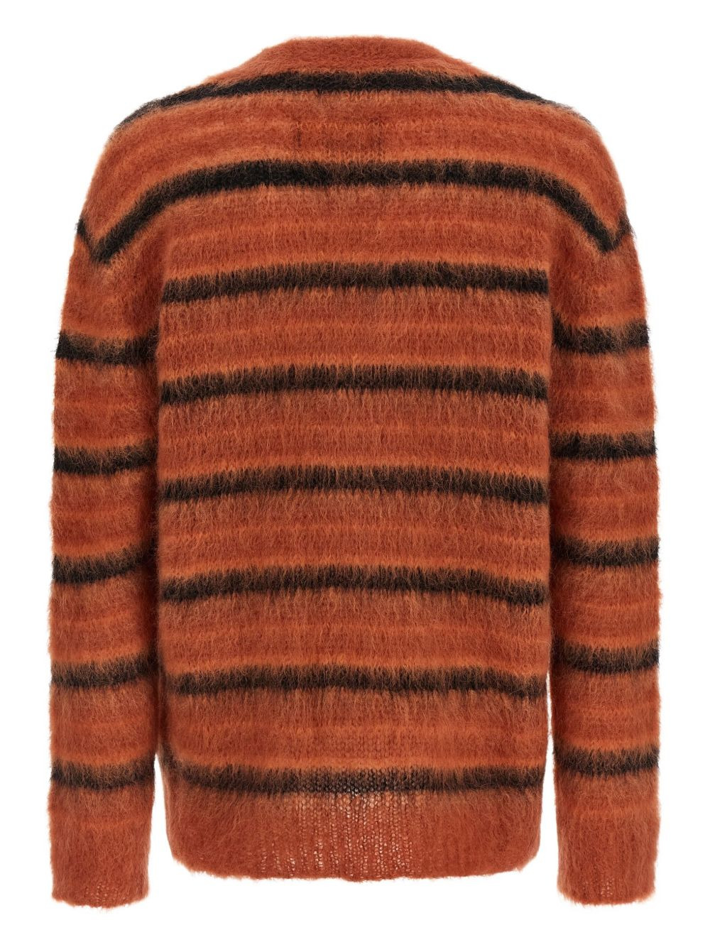 brushed striped cardigan - 2