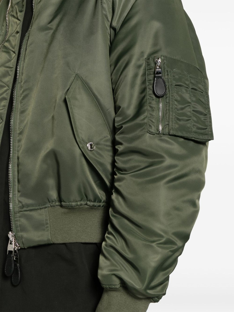 detachable-sleeve ruched bomber jacket 5
