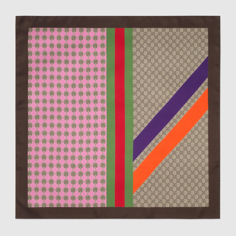 Geometric GG print twill scarf 1