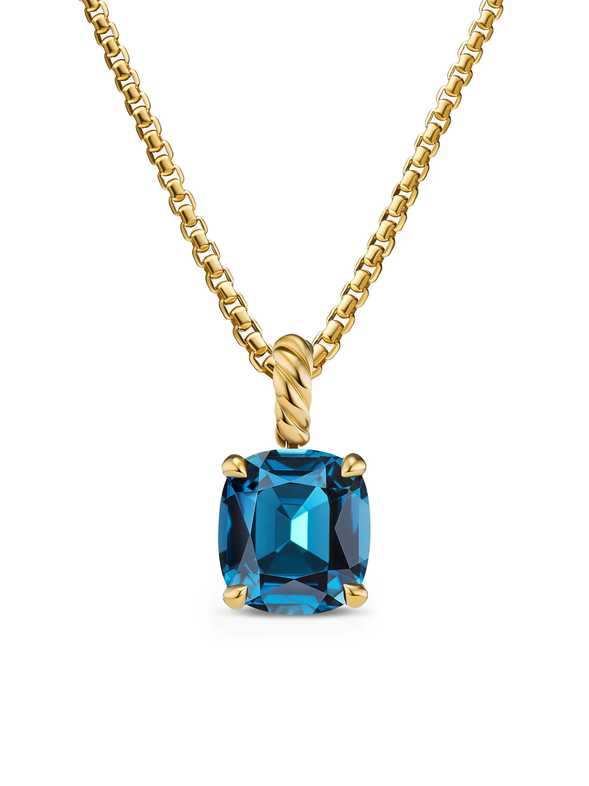 Women's Marbella Pendant in 18K Yellow Gold - Hampton Blue Topaz - 1
