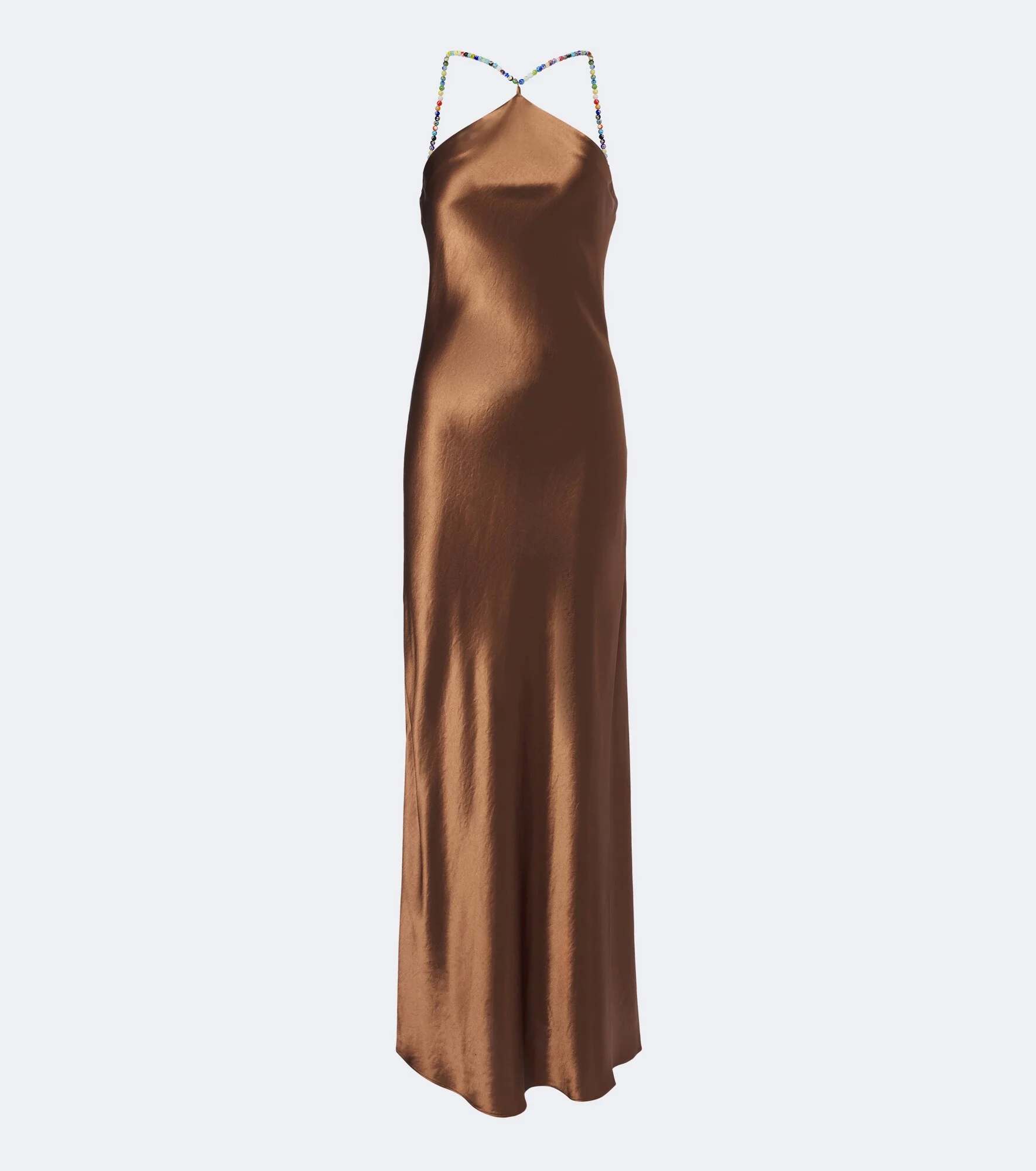 Cedence beaded satin slip dress - 1