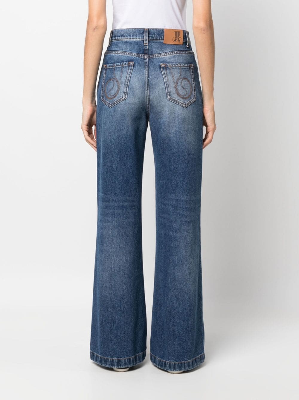 high-waisted flared jeans - 4