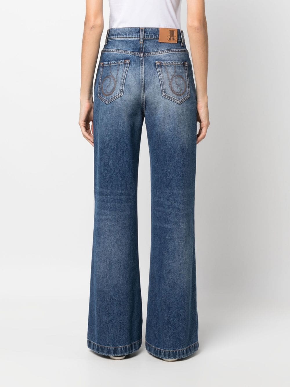 high-waisted flared jeans - 4