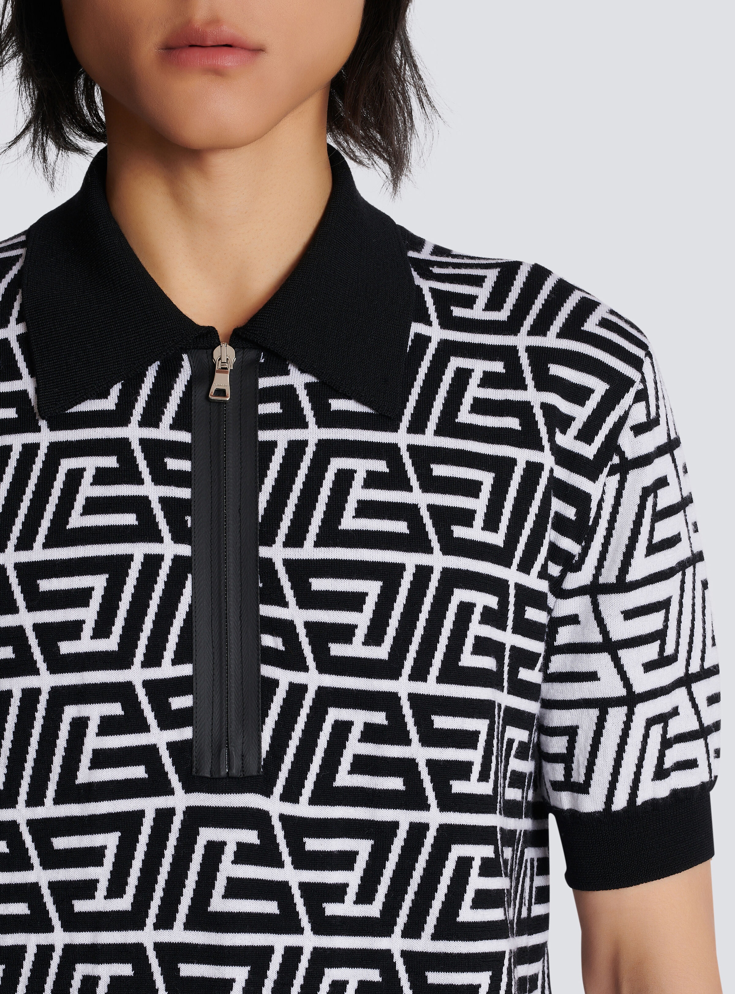 Cotton polo shirt with pyramid monogram - 5