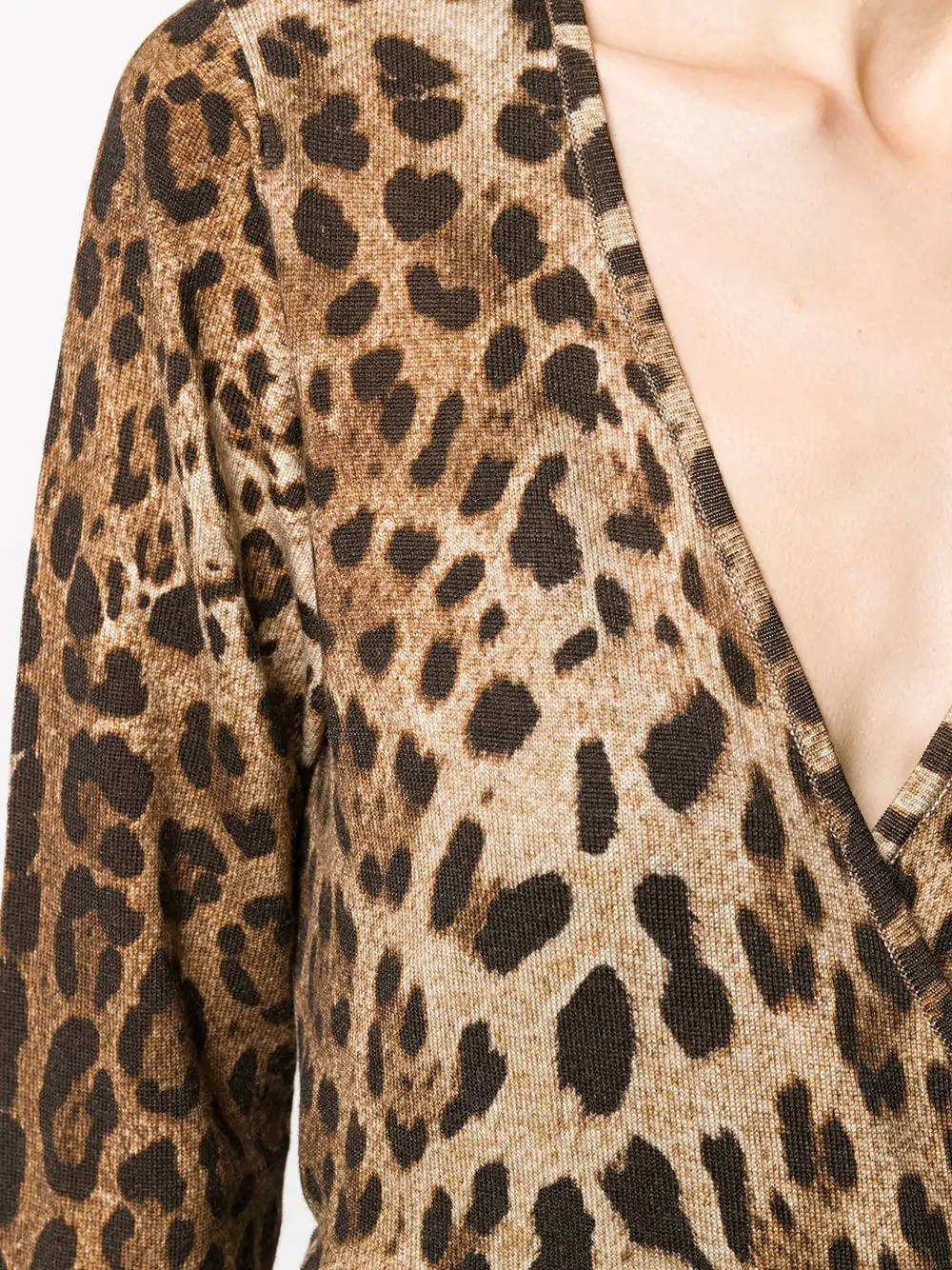 leopard print wrap jumper - 5