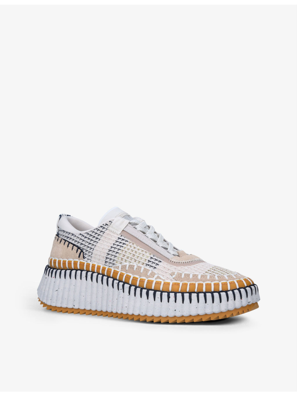 Nama embroidered suede and recycled mesh trainers - 3