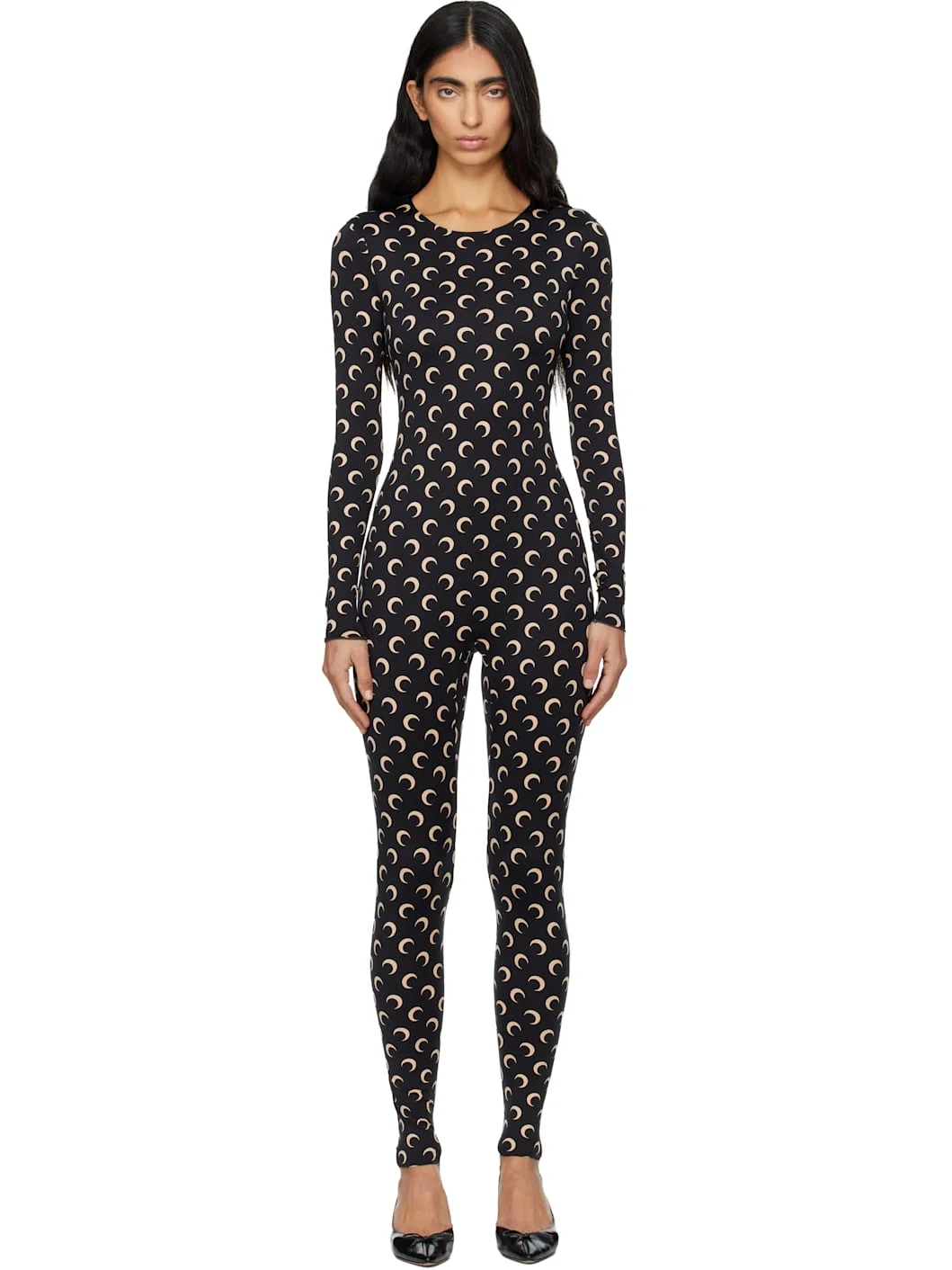Black Recycled Jersey Moon Jumpsuit - 1