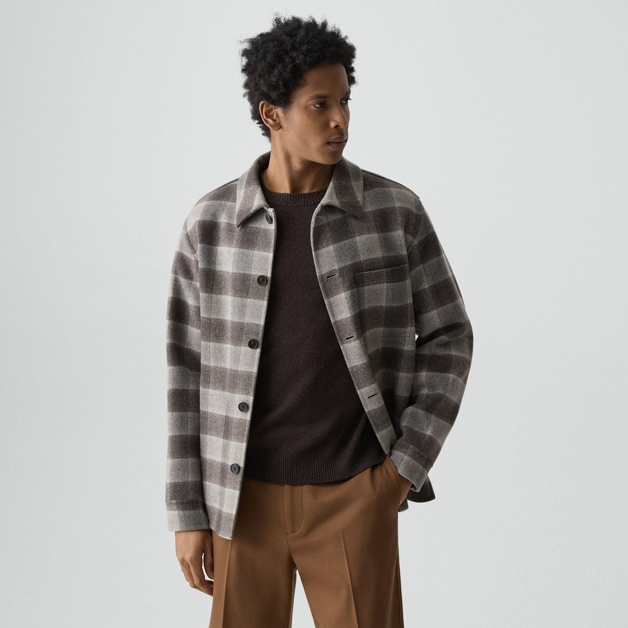 Overshirt in Checked Double-Face Wool-Cashmere - 2