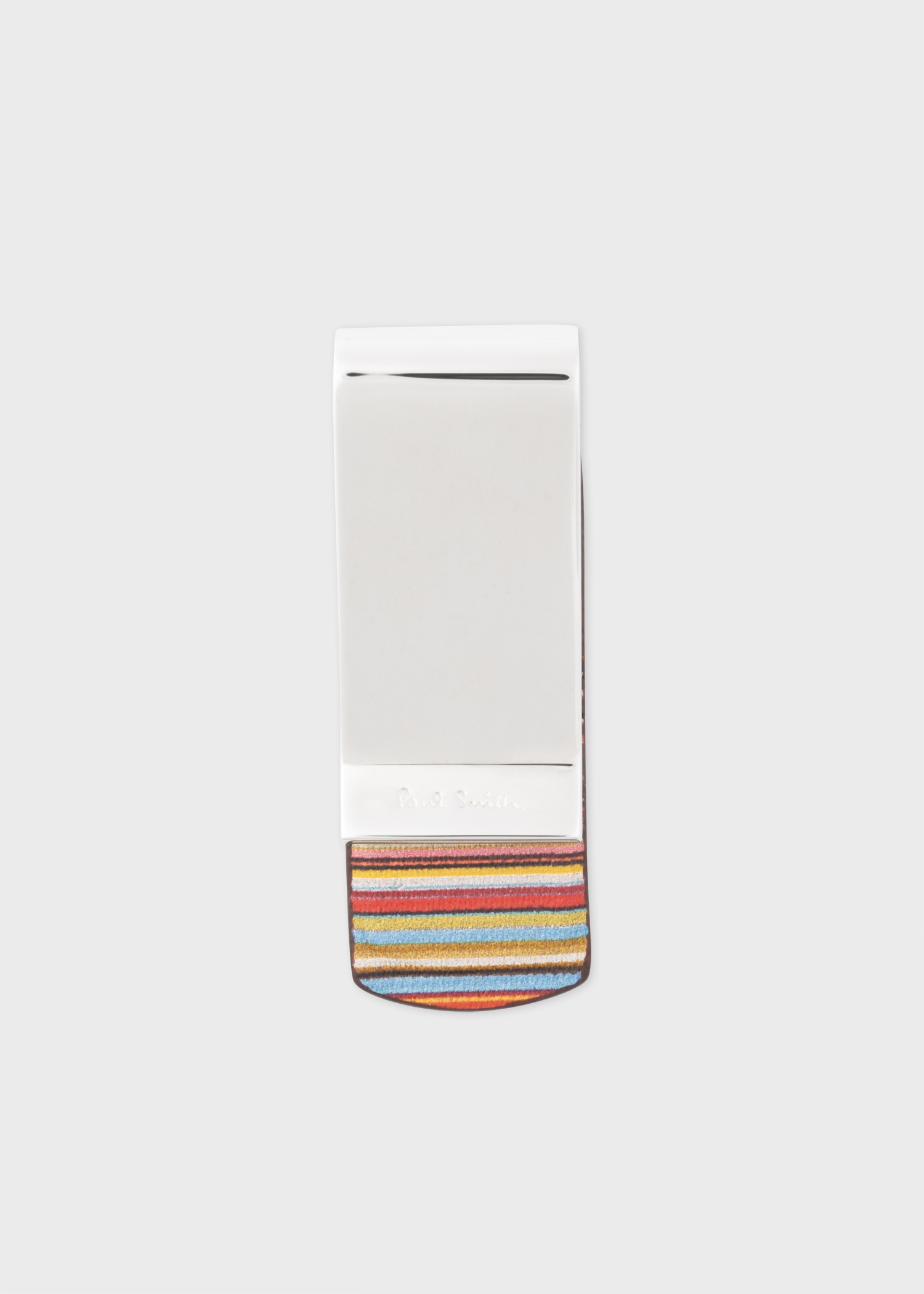 'Signature Stripe' Leather Money Clip - 2