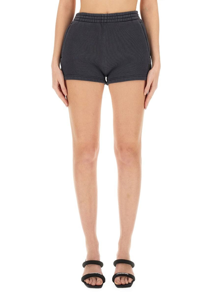 ショートパンツ Alexanderwang.T Shorts With Logo Alexander Wang T Logo Print Track Shorts In Purple | ModeSens